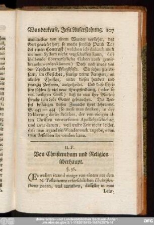 II. F. Von Christenthum und Religion überhaupt.