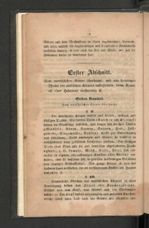 Erster Abschnitt. Vom menschlichen Körper überhaupt, ...