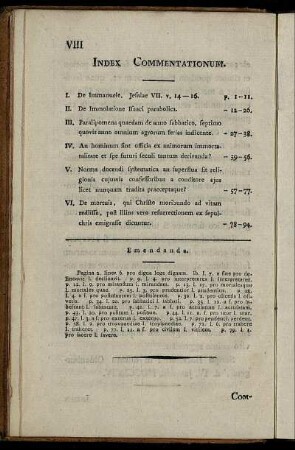 Index Commentationum.