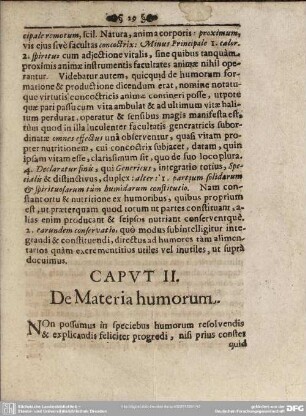 Caput II. De Materia humorum