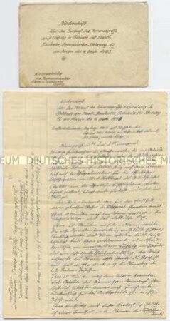 Handschriftlicher Bericht eines Regierungsinspektors über die Bombardierung von Leipzig am 3. Dezember 1943 - Familienkonvolut