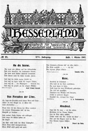 No. 19, 1. Oktober 1902
