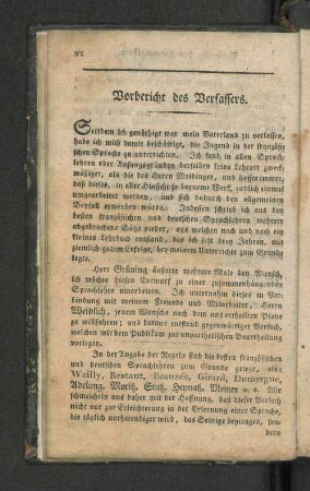 Vorbericht des Verfassers.