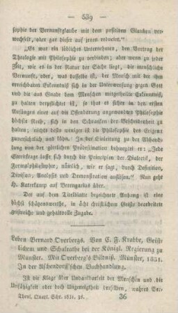 539-551 [Rezension] Krabbe, Caspar Franz, Leben Bernard Overberg's