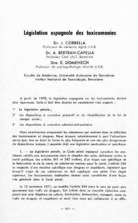 405-408, Législation espagnole des toxicomanies