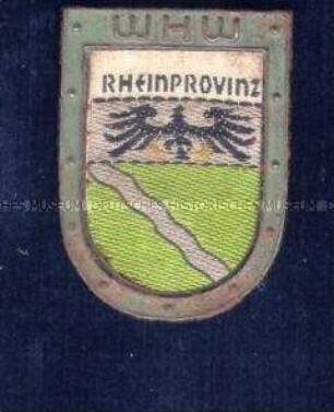 WHW-Abzeichen, Grenzlandwappen Rheinprovinz, 1. Reichsstraßensammlung vom Oktober 1936, durchgeführt von der DAF