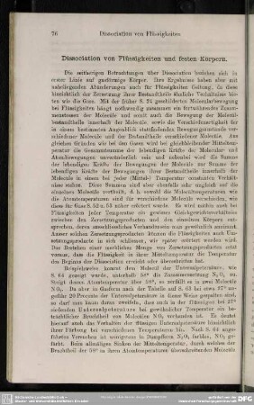 Dissociation von Flüssigkeiten und festen Körpern