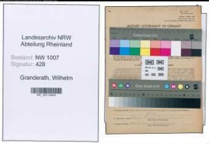 Entnazifizierung Wilhelm Granderath , geb. 21.08.1914 (Landwirt)