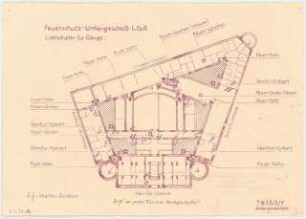 Landesgewerbemuseum, Stuttgart: Feuerschutzgrundriss UG