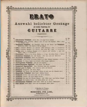 Erato : Auswahl beliebter Gesänge mit leichter Begleitung der Guitarre, 22. Der fröhliche Zecher : Im kühlen Keller sitz' ich hier ; Volkslied