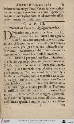Cap. III.: Utilitas in scientia Physiognomica