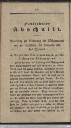 Funfzehnter Abschnitt. Anweisung zur Bestellung des Küchengartens und zur Erziehung der Gewächse und des Samens