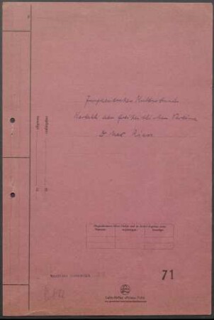 "Jungdeutscher Kulturbund - Kartell der freiheitlichen Vereine - Dr. Max Riess"