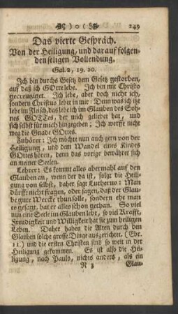 Das vierte Gespräch. Von der Heilung, und darauf folgenden seligen Vollendung
