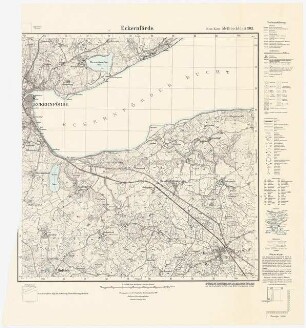 Messtischkarte, Teilblatt 303 von Eckernförde. Zum Projekt gehörend: Hermann Jansen, Bebauungsplan Eckernförde: Karte 1:25000
