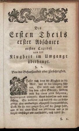 Erstes Capitel von der Klugheit im Umgange überhaupt