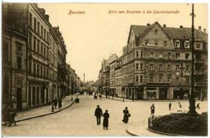 Bautzen. Blick vom Postplatz in die Gaschwitzstraße