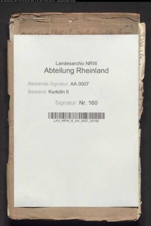 Verhandlungen über die kaiserliche Belehnung des Erzbischofs Clemens August mit dem Erzstift Köln und den sonstigen in seinem Besitz befindlichen Hochstiftern