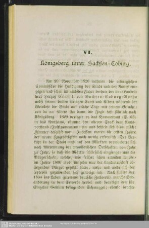 VI. Königsberg unter Sachsen-Coburg
