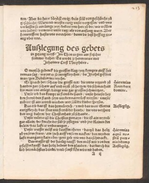 Außlegung deß gebets || in gesang weyß/ Jm Thon es geet ain frischer || summer daher/ Da werdt jr heren newe mer ||