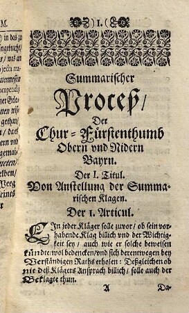 Compendivm Electoralis Jvris Bavarici, Daß ist: Ein kurtze Verfassung der Landtrecht, GerichtsMalefitz, vnd anderer Ordnungen, der Chur-Fürstenthumb Obern vnd Nidern Bayrn