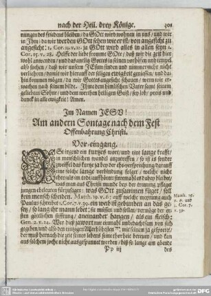 Am andern Sontage nach dem Fest Offenbahrung Christi