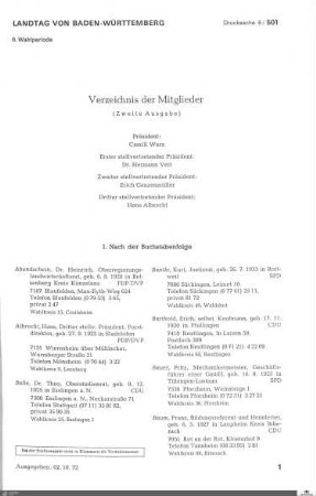 Drucksachen 501-1000: Anträge, Anfragen, Gesetzentwürfe