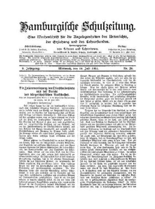 Die Zusammensetzung der Oberschulbehörde und der Bericht des bürgerschaftlichen Ausschusses