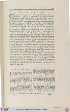 La Table Iliaque / Tabula Iliaca