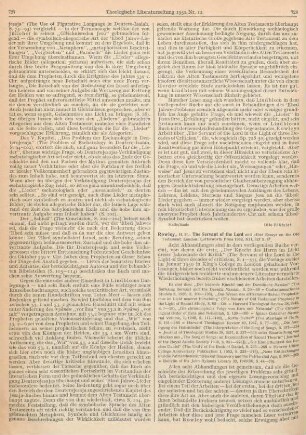 728-730 [Rezension] Rowley, Harold H., The Servant of the Lord