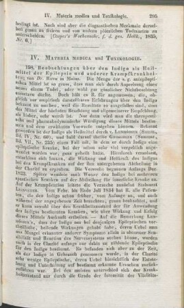 IV. Materia medica und Toxikologie.