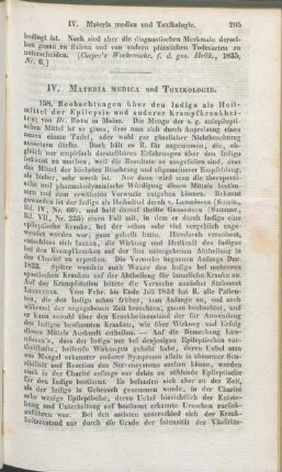 IV. Materia medica und Toxikologie.