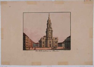 Die Kreuzkirche in Dresden im barocken Stil mit klassizistischen Elementen (Weihe 1792), Ansicht von Westen