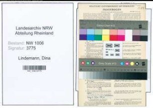 Entnazifizierung Dina Lindemann , geb. 05.09.1893 ()