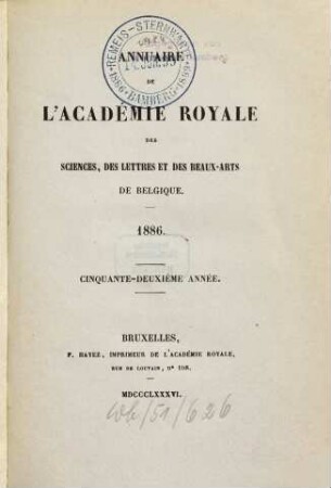 Annuaire. 52. 1886