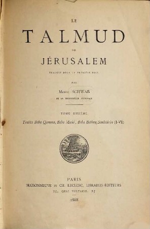 Le Talmud de Jérusalem. 10