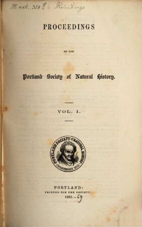 Proceedings of the Portland Society of Natural History, 1862/69, Vol. 1