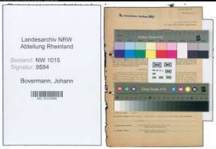 Entnazifizierung Johann Bovermann , geb. 10.10.1902 (Kaufmaennischer Angestellter)