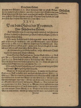 XXVI. Von dem Gebet der Frommen
