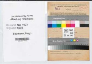 Entnazifizierung Hugo Baumann , geb. 01.05.1911 (Bankinspektor)
