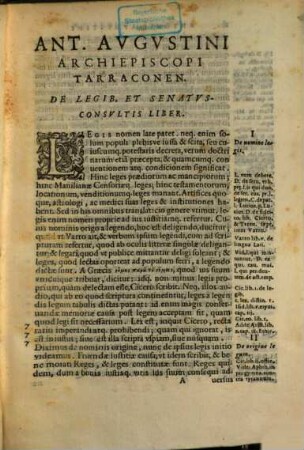 De legibus et senatus consultis liber : Adiunctis legum antiquar. et Senatus consultor. fragmentis