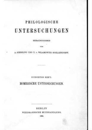 Homerische Untersuchungen