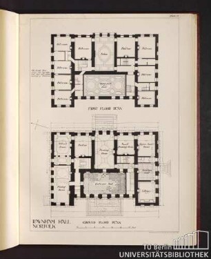 Raynham Hall Norfolk. First Floor Plan / Grovnd Floor Plan