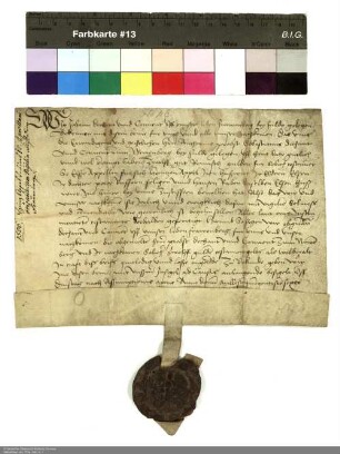 Dechant Johann und der Konvent von Frauenberg quittieren Antonius, Propst von Neuenberg, Dechant Sebastian und dem Konvent von Neuenberg über 12 rheinische Gulden