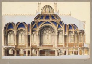 Dankeskirche am Zoologischen Garten, Berlin-Charlottenburg: Längsschnitt durchs Schiff