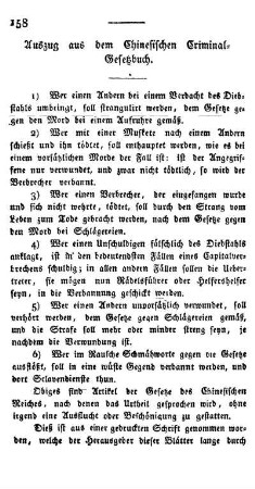 Auszug aus dem Chinesischen Criminal-Gesetzbuch