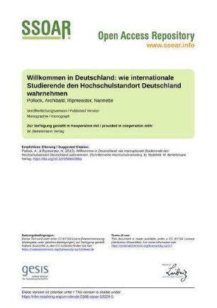 Willkommen in Deutschland: wie internationale Studierende den Hochschulstandort Deutschland wahrnehmen