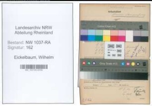 Entnazifizierung Wilhelm Eickelbaum , geb. 31.05.1909 (Polizist)
