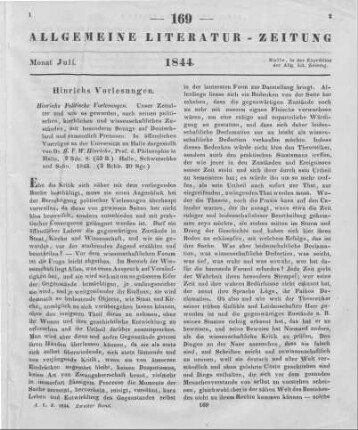 1844: Allgemeine Literatur-Zeitung