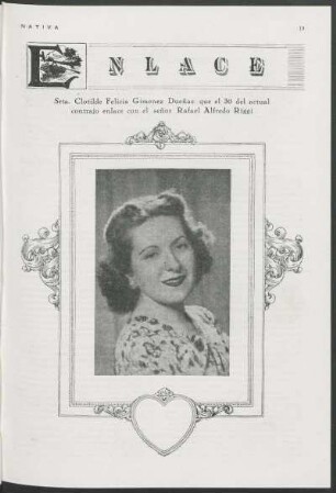 Enlace - Señorita Clotilde Felicia Gimenez Dueñas...